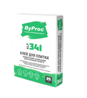 Клей для плитки цементный усиленный для керамогранита ByProc KLF-341